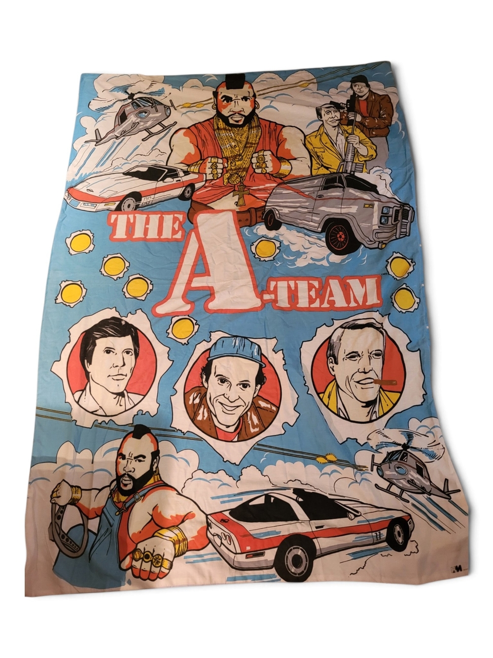Licensed 1983 A-Team Vintage Graphic Bedding Throw Blanket - Blue